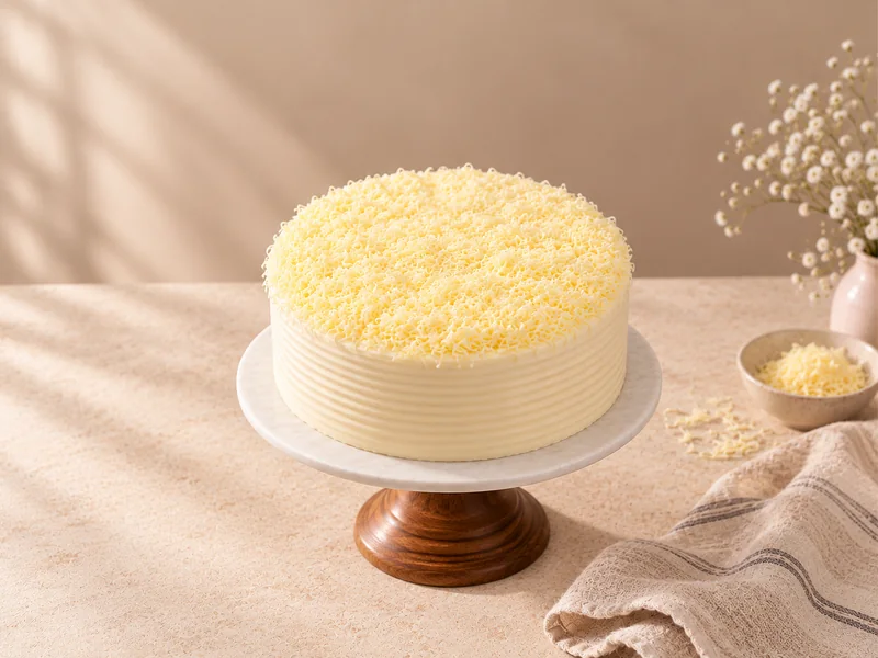 Cheesy Cheese cake topped with grated cheese